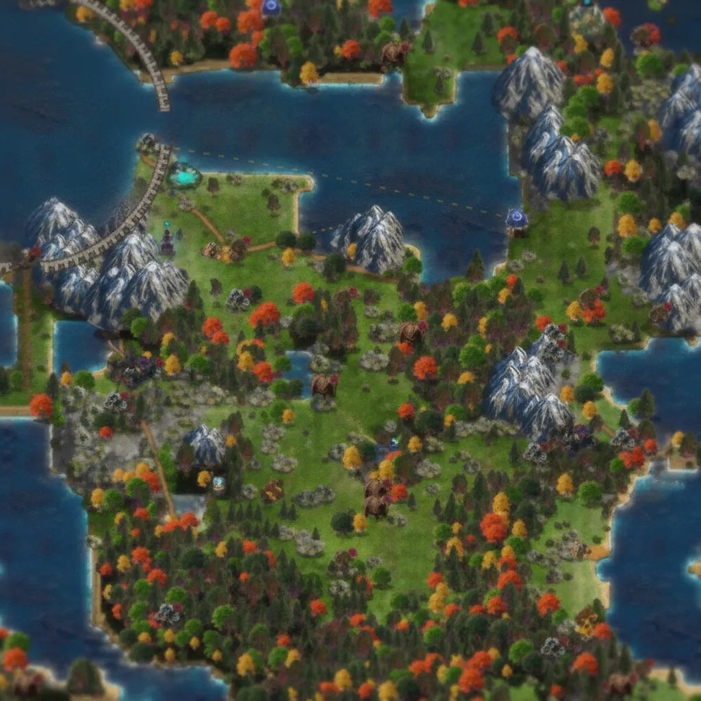 Ezostylia Kingdoms — Zielone doliny z jeziorami i drogami handlowymi