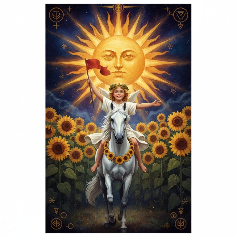 Karta tarota Słońce (The Sun) — Wielkie Arkana 19