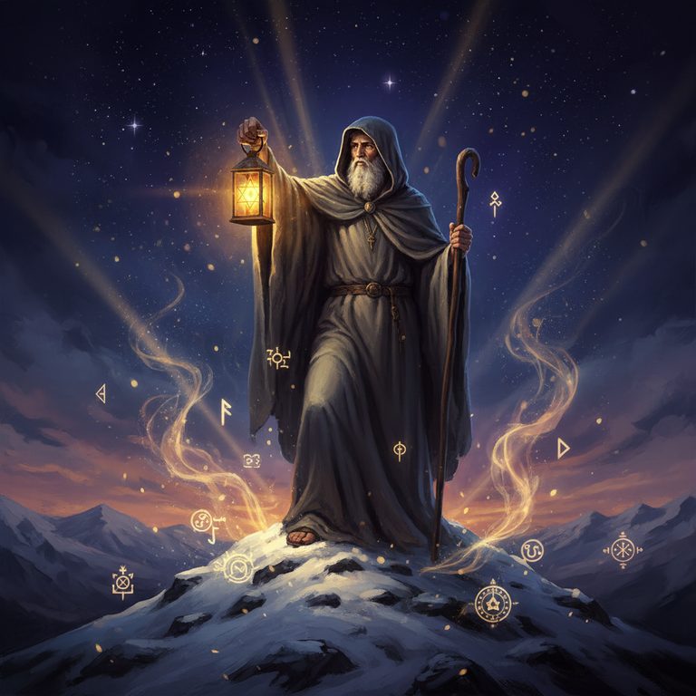 Karta tarota Pustelnik (The Hermit) — Wielkie Arkana 9