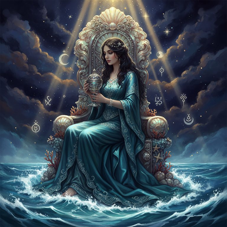 Tarot card Queen of Cups — Major Arcana