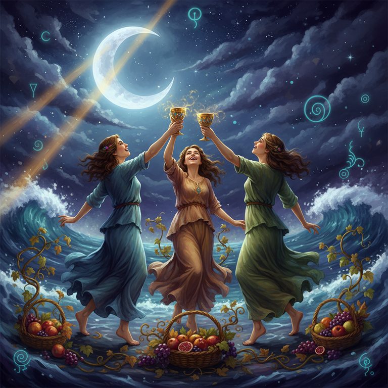 Tarotkarte Drei der Kelche — Große Arkana 
