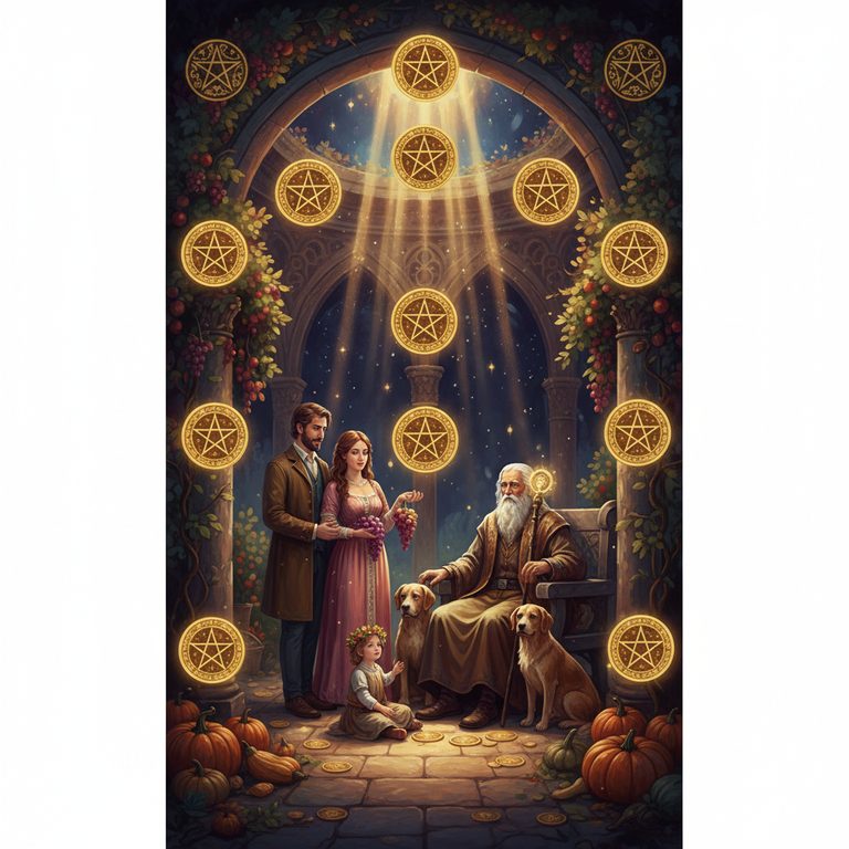 Karta tarota Dziesiątka Monet — Małe Arkana