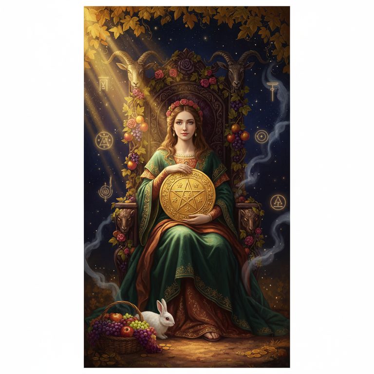 Tarot card Queen of Pentacles — Major Arcana