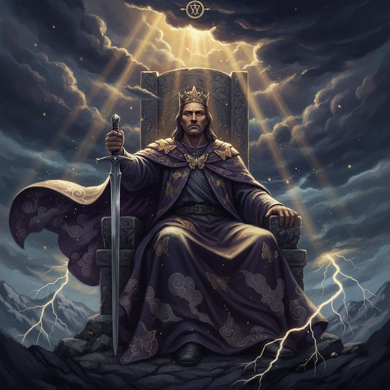 Tarotkarte König der Schwerter — Große Arkana