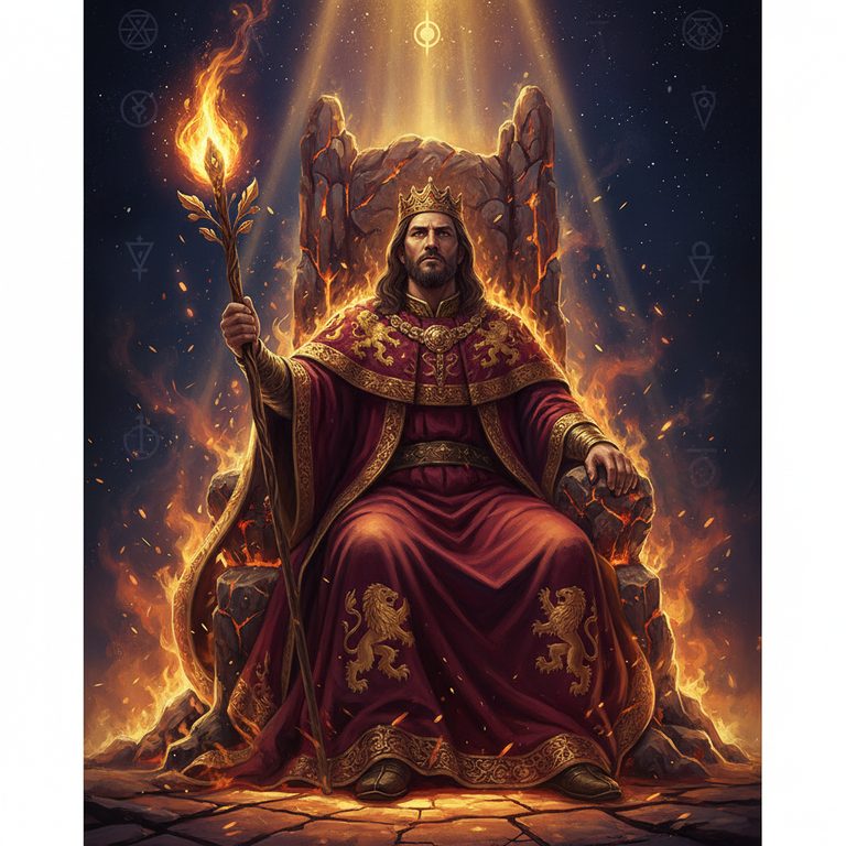 Tarotkarte König der Stäbe — Große Arkana